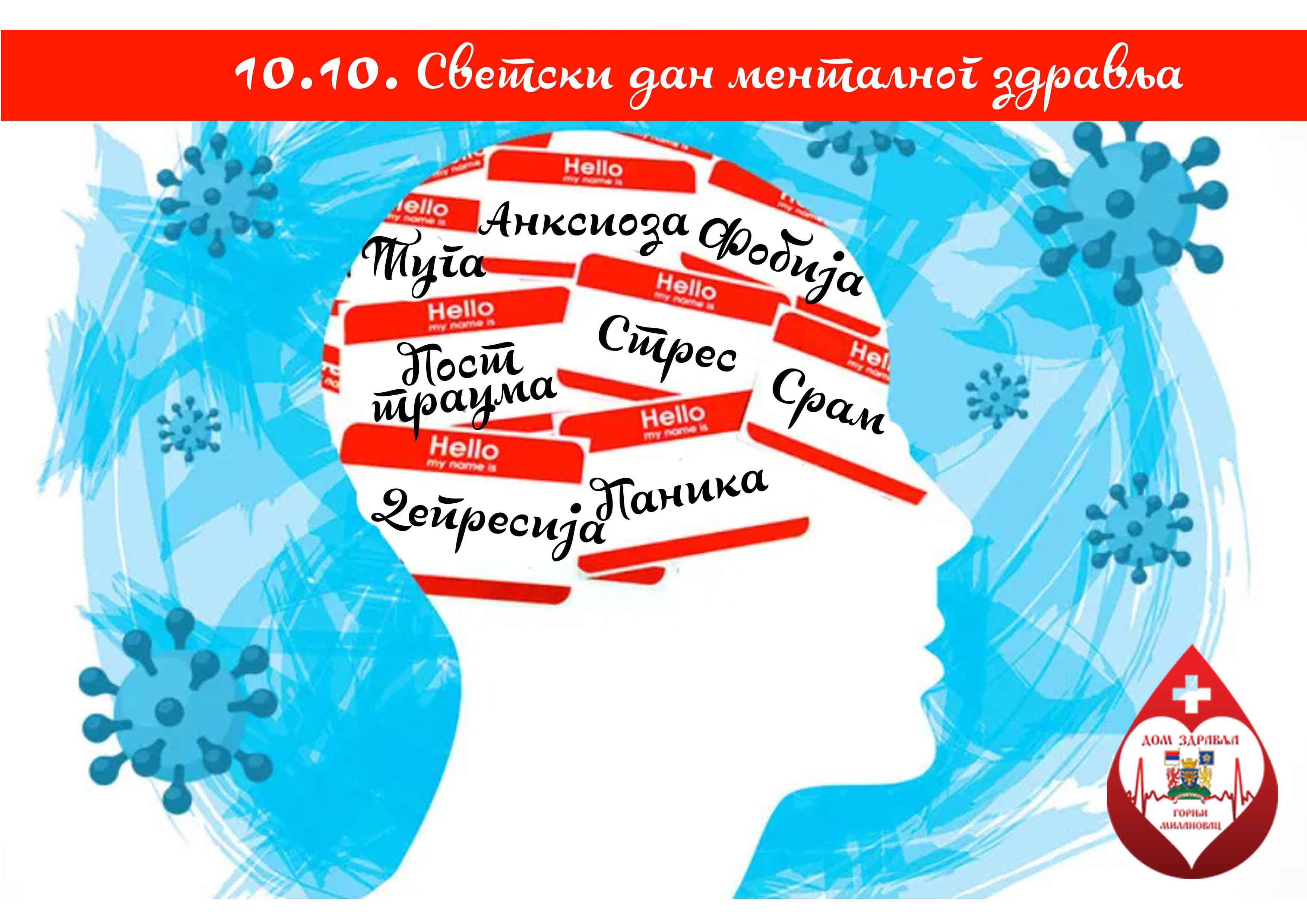 Svetski dan mentalnog zdravlja - 10. oktobar 2022. godine dom zdravlja Gornji Milanovac